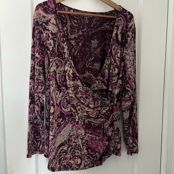 2 Coldwater Creek Wrap Tops-- Plum and Blue Green Size 1X/XL-- Make an Offer! - Picture 2 of 14